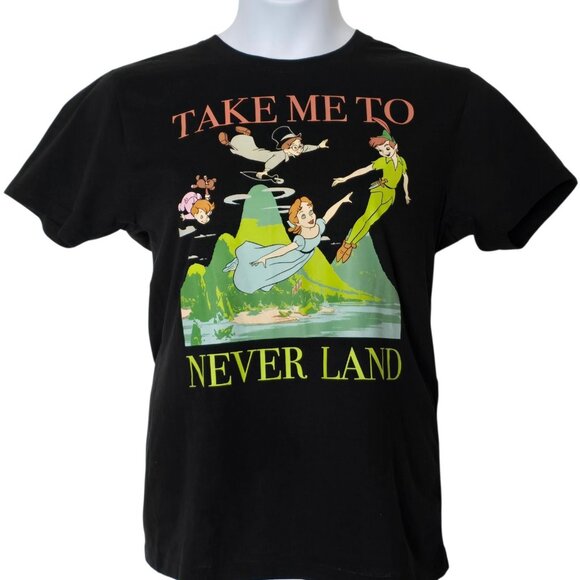 Disney Peter Pan & Wendy "Take Me To Neverland" Black T-shirt Size Medium - Picture 1 of 4